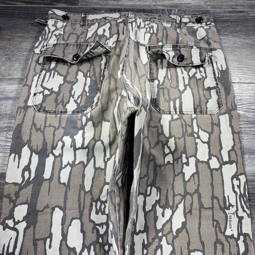 Vintage Rebark Camo Pants Mens 34x32 Hunting Y2k 90s Gray - Picture 2 of 8